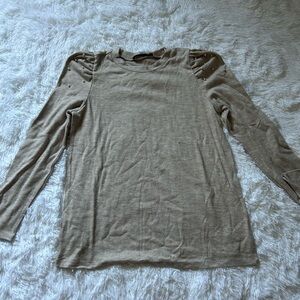 Beige Long Sleeve Top
